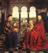 EYCK, Jan van The Virgin of Chancellor Rolin dfg oil painting